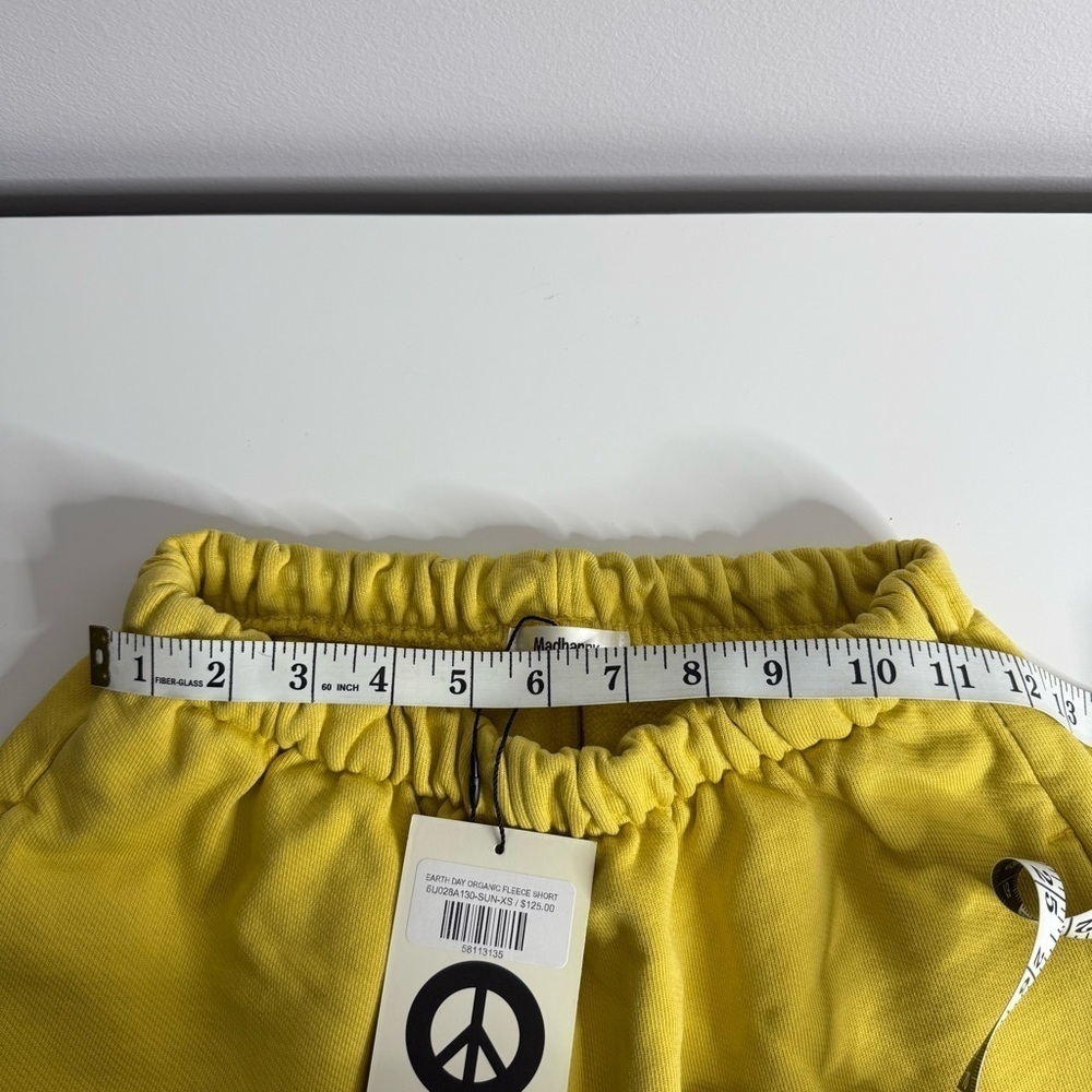 Madhappy - Earth Day Fleece Sweat Shorts Yellow - XS NWT - Picture 12 of 13